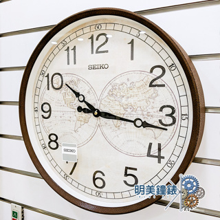 SEIKO/精工/ QXA803B/復古典雅航海地圖/靜音時鐘/掛鐘/明美鐘錶眼鏡