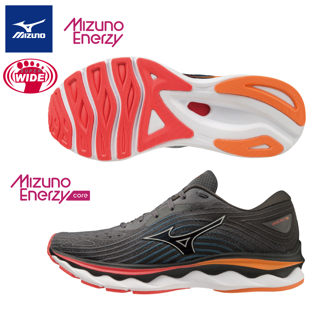 【美津濃MIZUNO】WAVE SKY 6 一般型超寬楦男款慢跑鞋 J1GC221151軟Q舒適