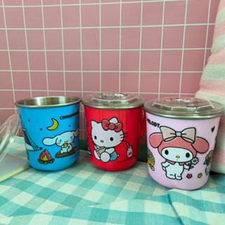 💗正版現貨💗臺灣製 三麗鷗 隔熱杯 304 不鏽鋼杯 水杯 不銹鋼杯 餐具 KITTY 大耳狗 美樂蒂 附杯蓋 兒童水杯