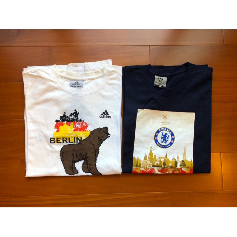 Adidas 愛迪達 德國 柏林 棕熊 國際田徑總會 2009紀念 足球 切爾西 俱樂部 歐冠賽 短袖T恤 M號