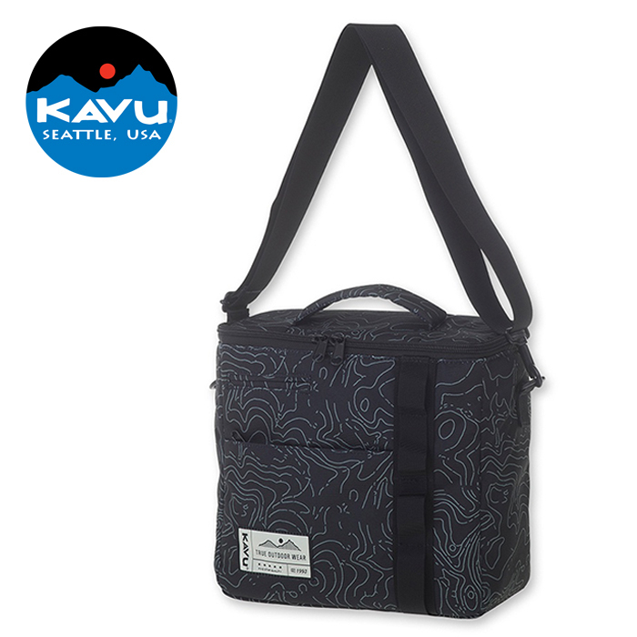 【Kavu 西雅圖】Snack Sack 時尚保冷袋 可放保冷劑 黑色等高線 #K9055437