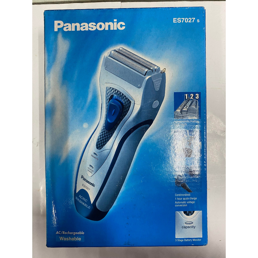 Panasonic 水洗式電動刮鬍刀 ES-7027（古董收藏）充插兩用