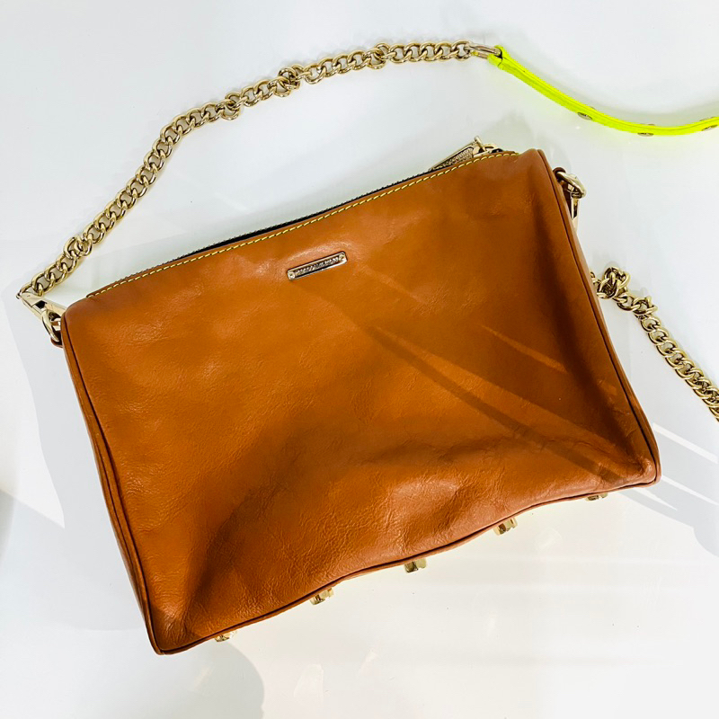 REBECCA MINKOFF 肩背包 等級B 棕色 黃色 二手 寶物工廠 Treasure Factory