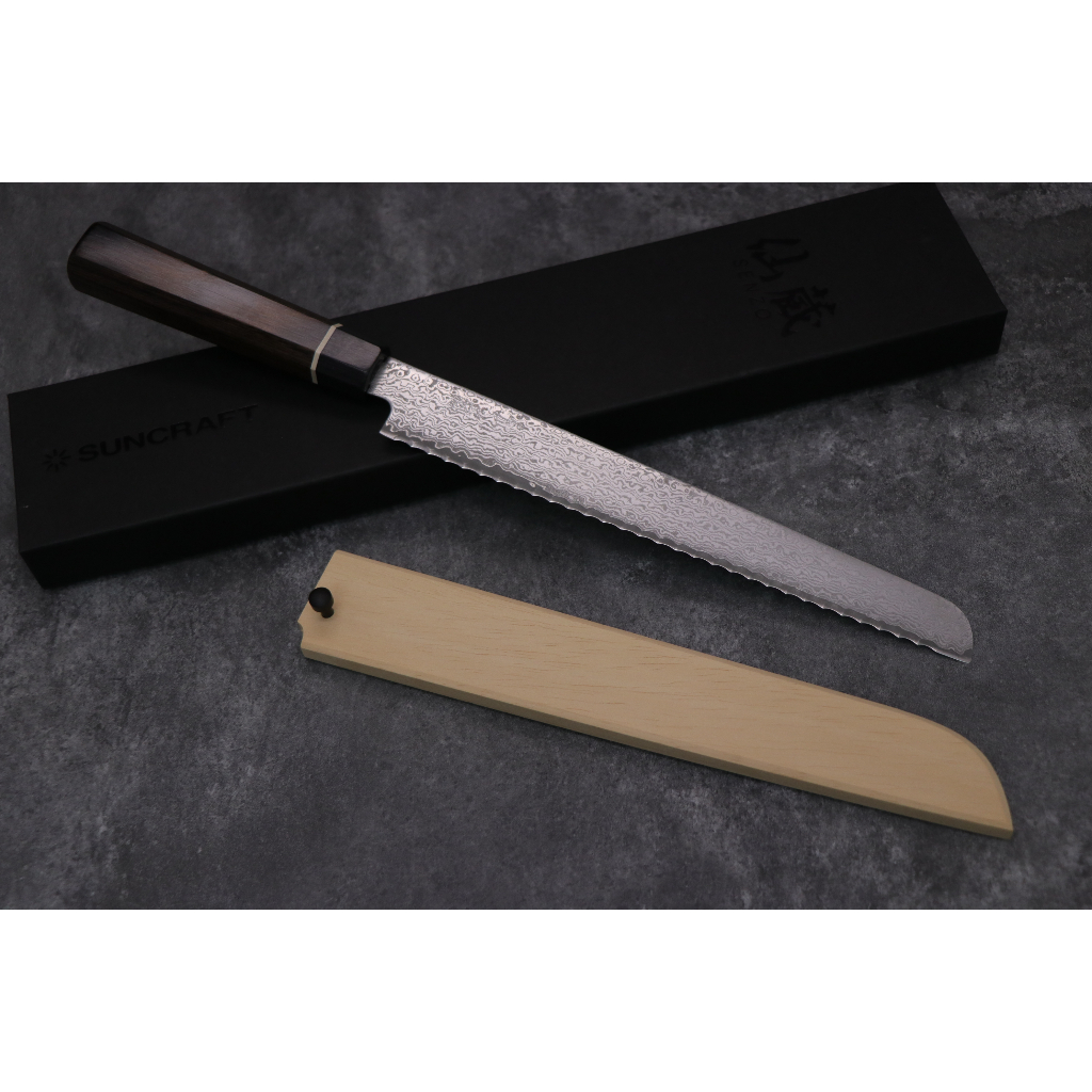 💖仙藏💖【大馬士革 VG-10 麵包刀 22cm】 日本刃物 廚房刀具 八煌刃物