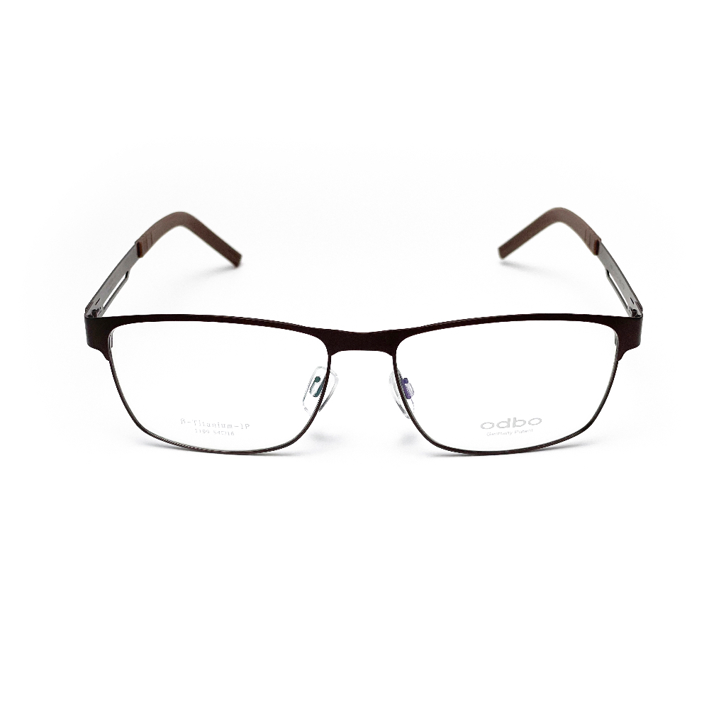 【全新特價】odbo 鈦金屬光學眼鏡鏡框 1199 C3E 消光咖啡色 輕量化無螺絲設計
