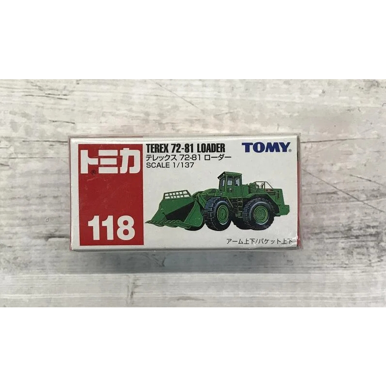 《GTS》TOMICA 多美小汽車NO118 TEREX 72-81 LOADER 綠色挖掘機 絕版舊藍標 299486