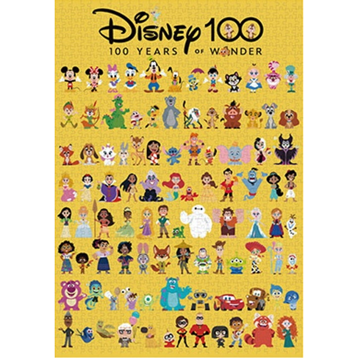 Tenyo  迪士尼100周年 可愛慶典 黃底  1000片  拼圖總動員  迪士尼  日本進口拼圖