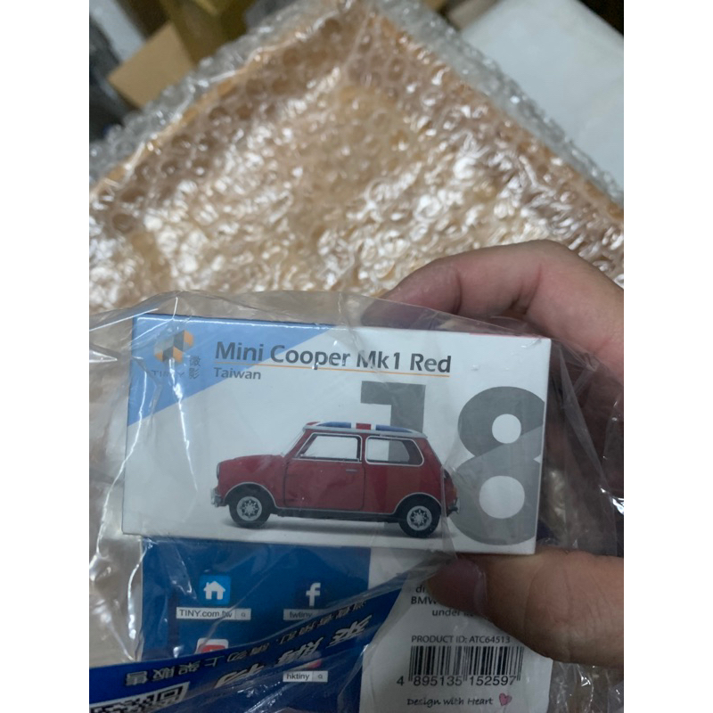 全新現貨 Tiny 台灣 微影 Mini Cooper Mk1 RED 紅+瑪利歐賽車