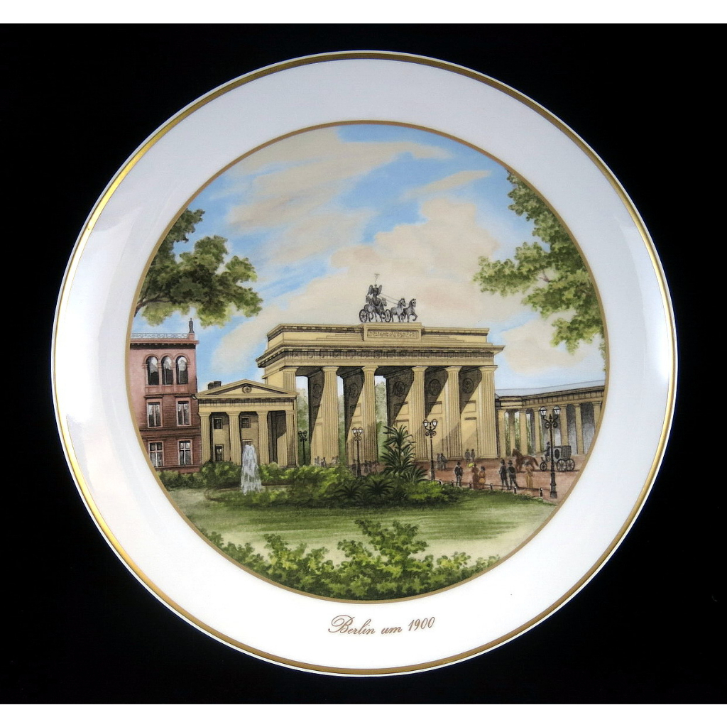 德國KPM Berlin柏林皇家瓷器布蘭登堡門大盤飾-Hv