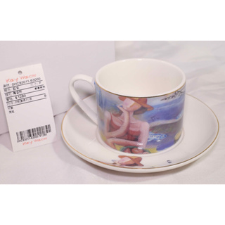 KeyWear 奇威名品 都會商旅 藍紫陶瓷杯 咖啡杯盤 咖啡杯