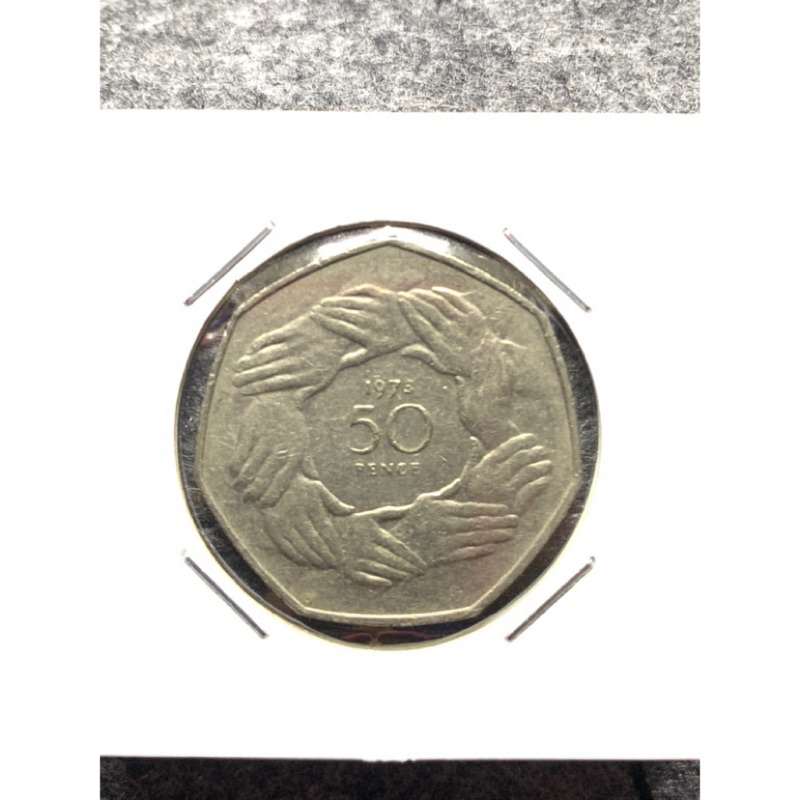 英國硬幣女王頭像50便士1973年品相優絕版稀少