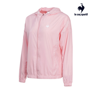 【LE COQ SPORTIF 法國公雞】抗UV防潑水潮流運動防風外套-女款-淺桃粉色-LOR62862