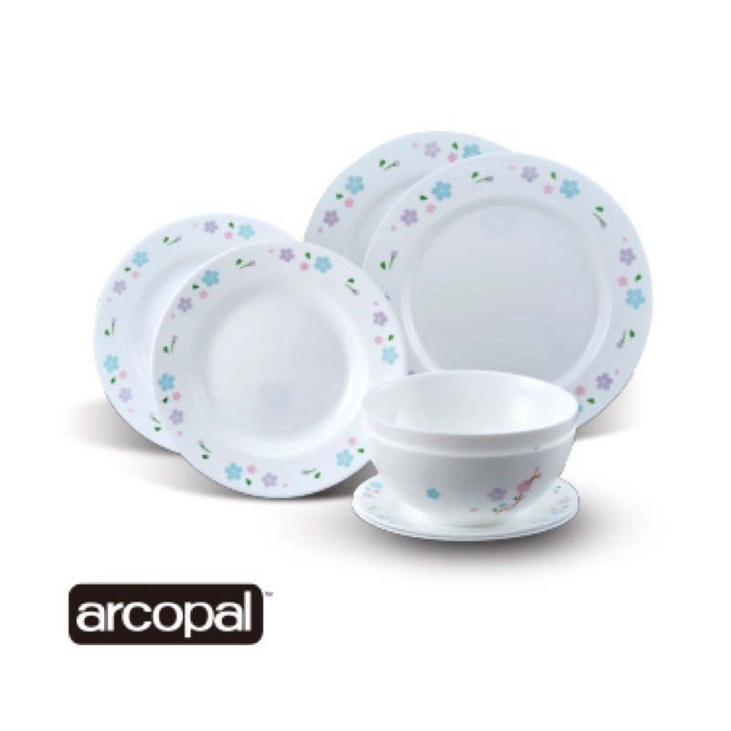 Arcopal櫻花強化餐盤8件組/盒裝/陶瓷餐具可微波