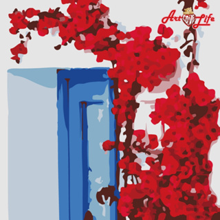 【ArtLife 藝術生活】DR050希臘愛情海系列7_20x20cm含框 DIY 數字油畫 彩繪 全館現貨