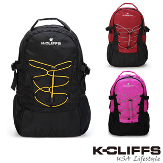 【美國K-CLIFFS】簡約輕巧雙肩後背包-共3色 桃紅色/紅色/黑色