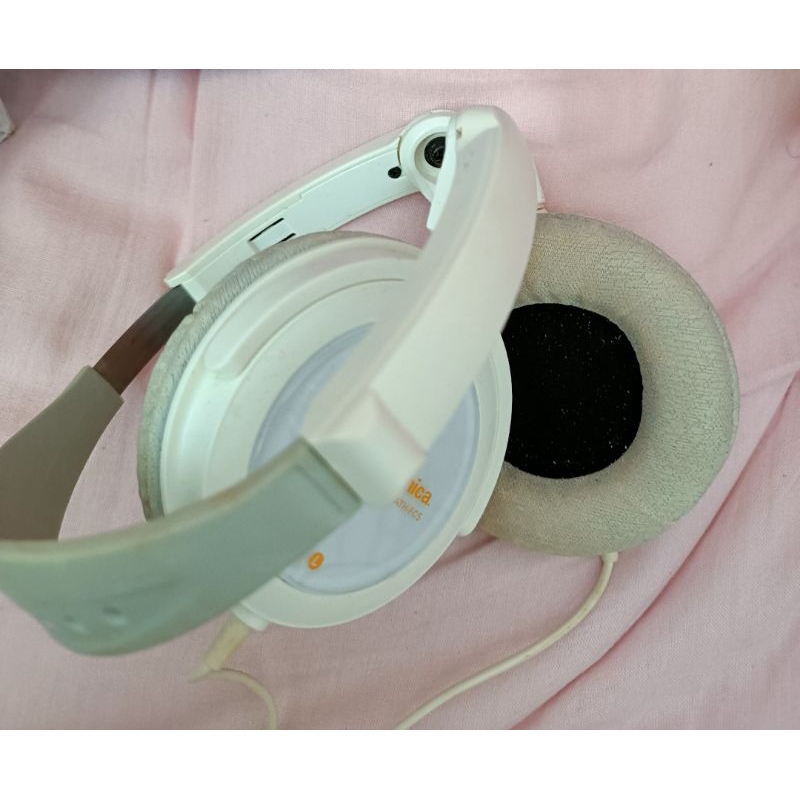 俗俗賣今天下單明天出貨：現貨二手鐵三角 ATH-FC5 高傳真摺疊式耳罩式立體 耳機白橘色 Audio-Technica