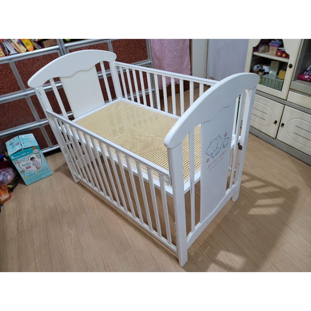 JOYFUL Baby 嬰兒床 含mammyshop媽咪小站加厚乳膠床墊 大床 台灣製 通過CNS安全檢驗 二手限自取