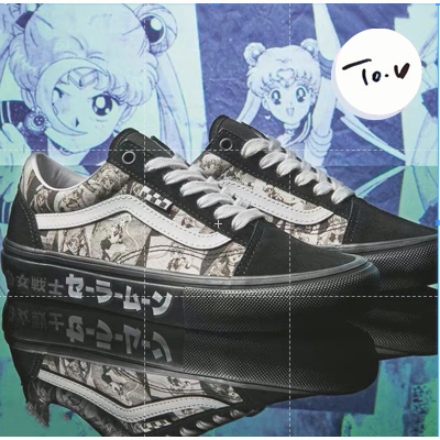 日本代購Vans Skate Old Skool 黑白 美少女戰士 新款 百搭 滑板鞋 男女款