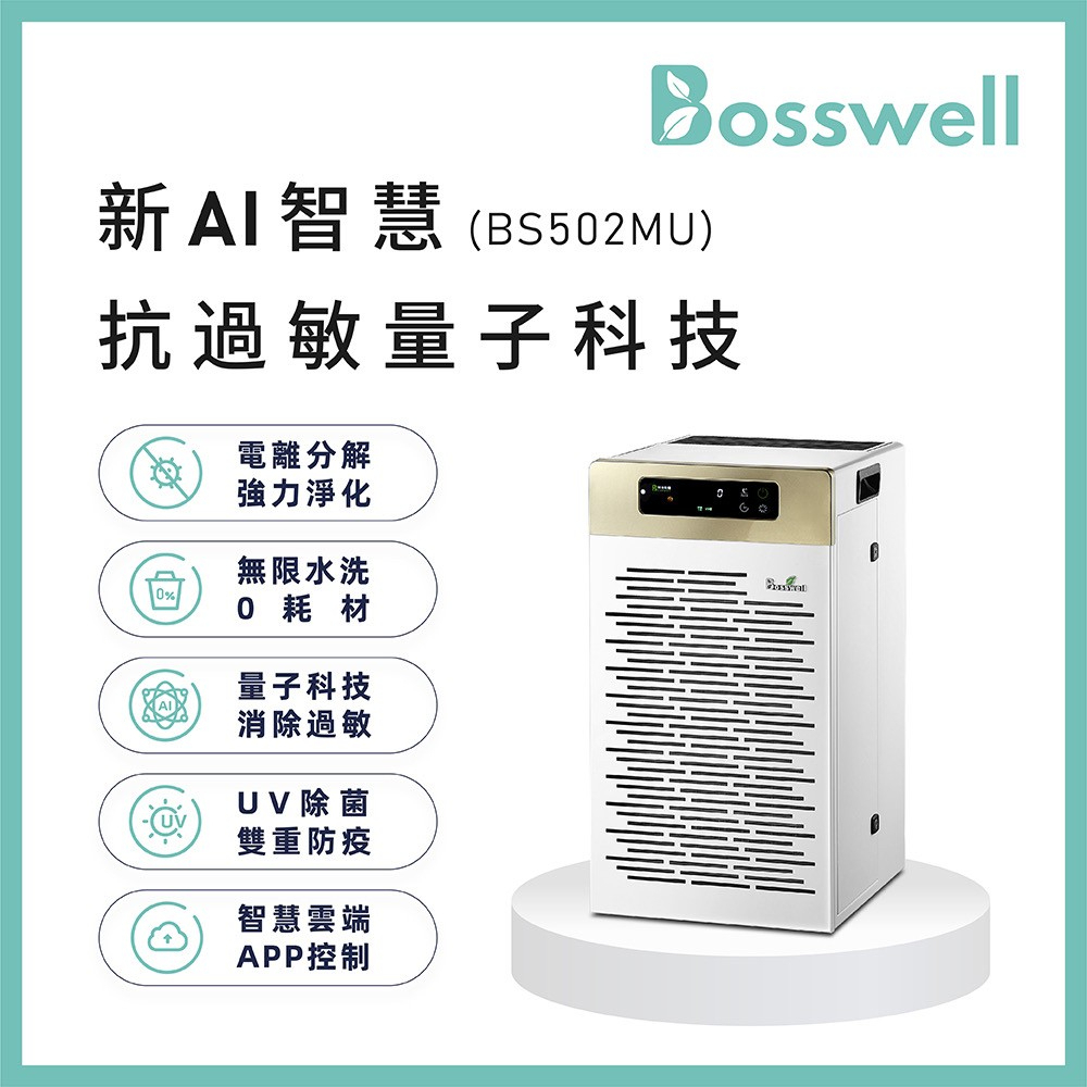 博士韋爾 BS502 wifi 零耗材 空氣清淨機 8-30坪 免耗材 電離 除菌 量子AI 過敏 全自動 PM2.5