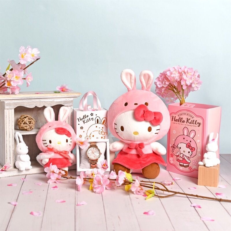 現貨：7-11兔年Hello Kitty 5吋吊飾娃娃（兔耳斗篷可穿脫）