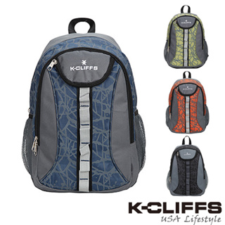 【美國K-CLIFFS】潮流繽紛雙肩後背包-共4色 藍色/橘色/綠色/灰色