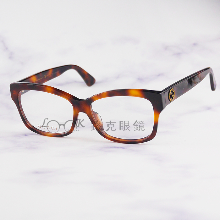 【LOOK路克眼鏡】GUCCI 光學眼鏡 雙G 蜜蜂 琥珀 GG0100OA 002