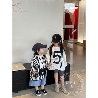 ★玥亮小舖★ ❤現貨❤ 春秋款 016 韓版 5號長款上衣 條紋上衣 男童長袖 女童長袖 男大童 女大童