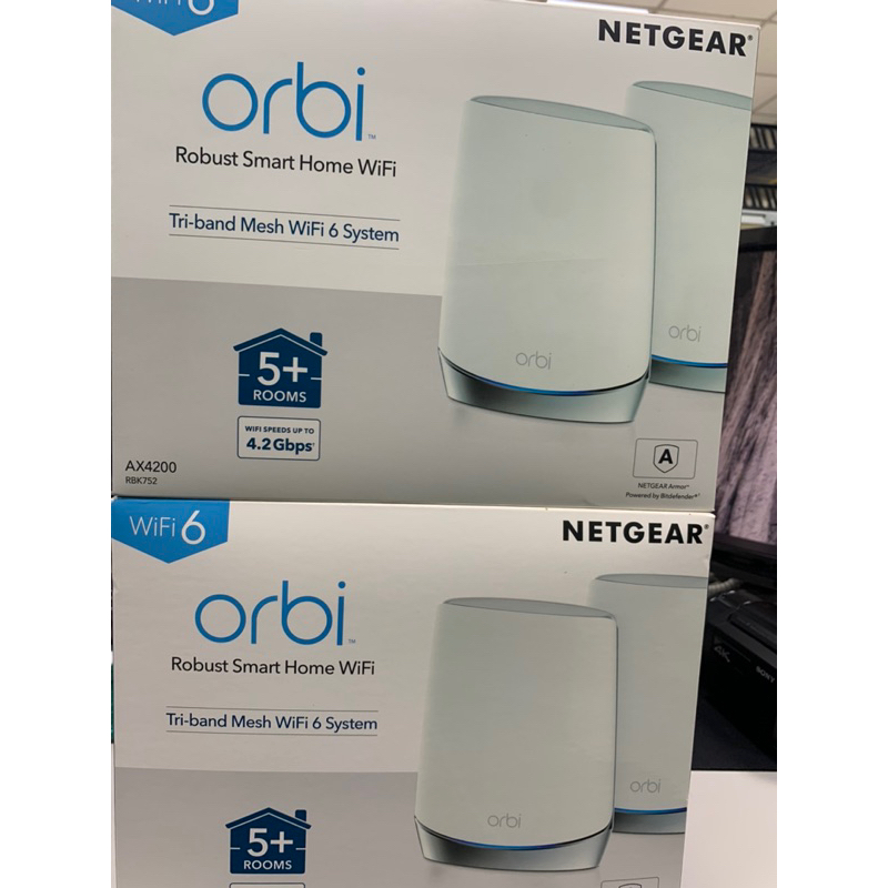 NETGEAR Orbi RBK752 AX4200 三頻 WiFi 6 Mesh 延伸系統 透天用👍路由器+衛星延伸器