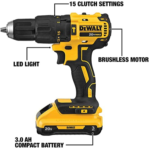 "台南工具好事多" 全新 得偉 DEWALT DCD778 20V 無刷震動電鑽 可調扭力 起子機 778 (空機)