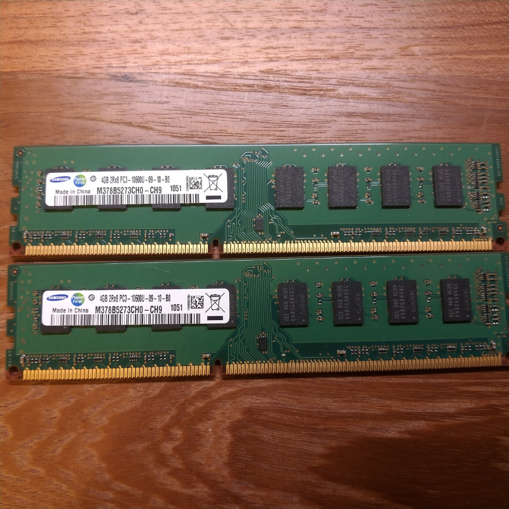 SAMSUNG 三星 DDR3 8GB RAM(4GB*2) 雙面顆粒記憶體 DDR3 雙面 H55 1156主板救星