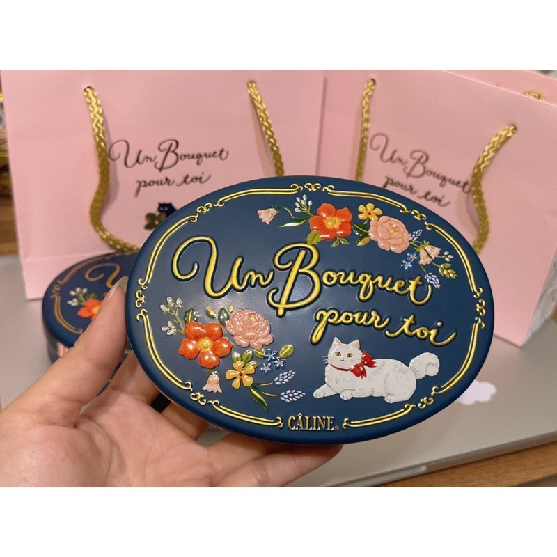 Poupee代購 現貨 日本 Morozoff 情人節 CALINE 貓咪巧克力 禮盒 橢圓鐵盒 10入