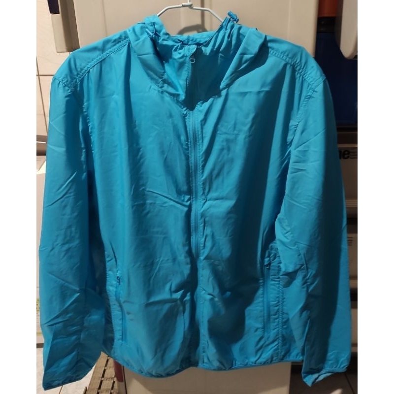 【現貨+快速出貨】（二手）Lativ 輕型風衣外套（男 XL藍色）男薄外套 連帽外套 輕薄外套 防潑水機能外套 夏季外套