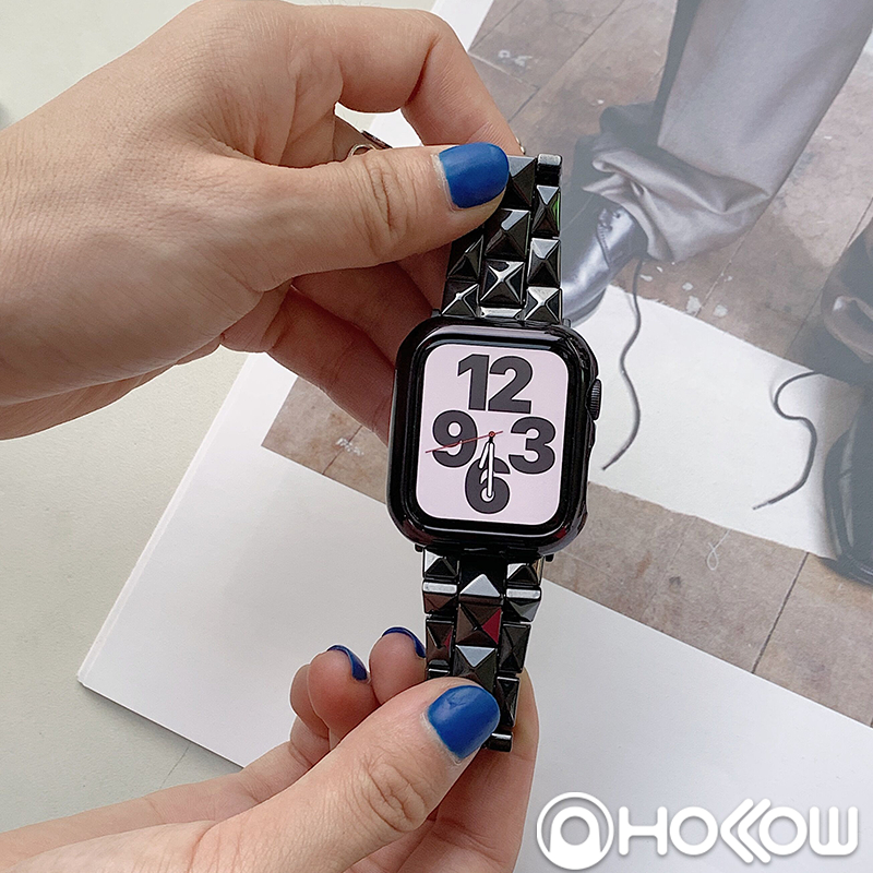 超美純手工打磨 陶瓷錶帶 女士錶帶 適用於Apple watch 9 8 7 SE 9代 41mm 45mm 蘋果手錶帶