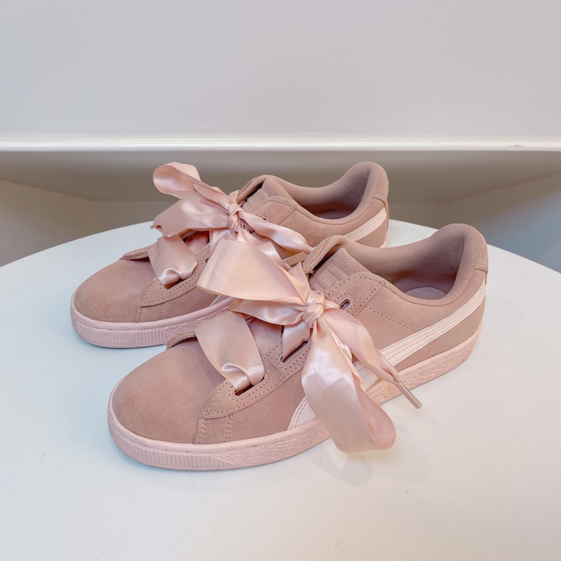 PUMA 緞帶鞋 Suede Heart Galaxy 緞帶鞋帶 蝴蝶結 粉色 粉紅色 麂皮