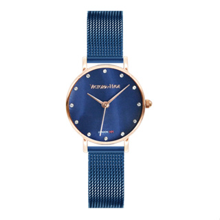 Victoria Hyde英國設計師品牌 | 藍色貝殼錶面 水鑽刻度 米蘭錶帶 女錶 - 30129337(贈無線手鍊)