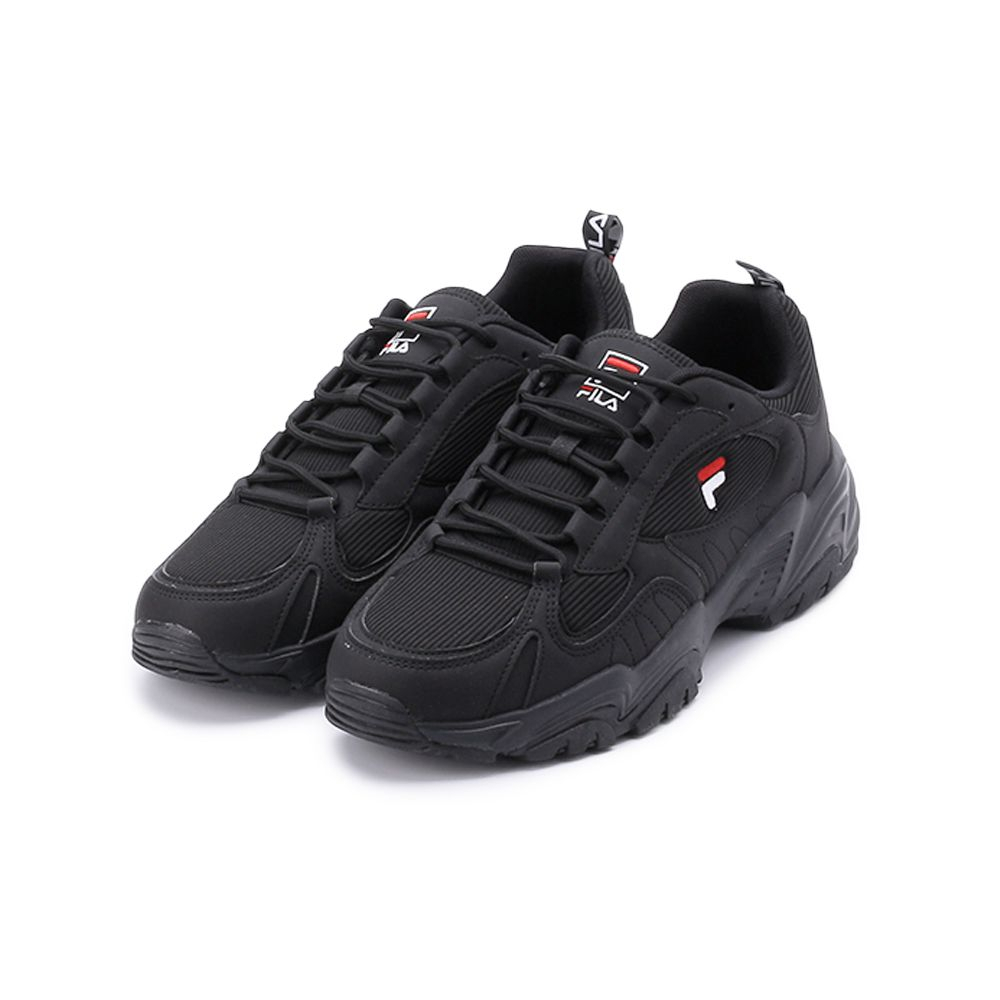 FILA LOGO字樣 老爹鞋 全黑 1-J307X-001 男鞋