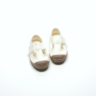 CIENTA 西班牙國民帆布鞋 M77997 05 白色 咖啡底 經典布料 T字款 童鞋