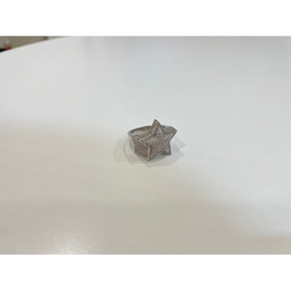 嘻哈配飾戒指 銅鍍銀 鑲嵌鋯石