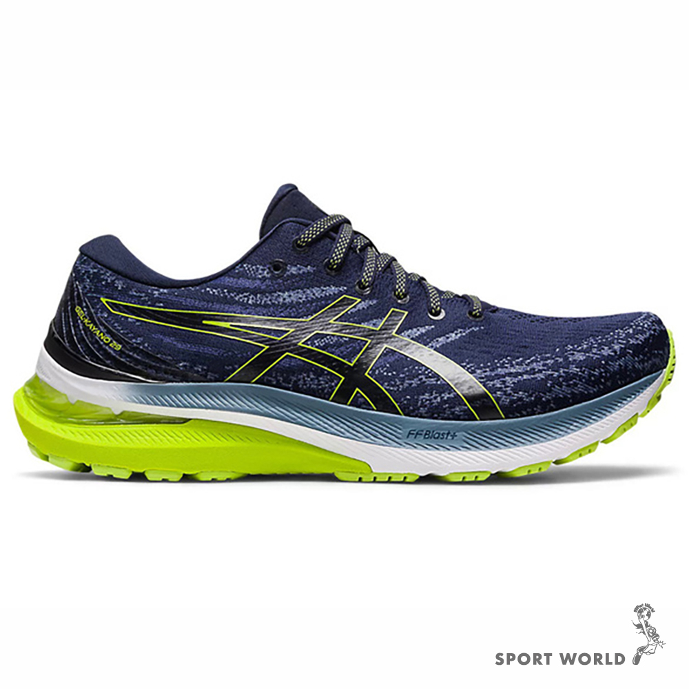 ASICS GEL-KAYANO 29 男鞋 慢跑 穩定 緩震 深藍 螢光綠【運動世界】1011B440-404