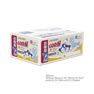 【JPGO】超取限1箱-日本製 大王 99%純水 嬰兒親膚濕紙巾 70枚X12包 無香味~Tsum Tsum