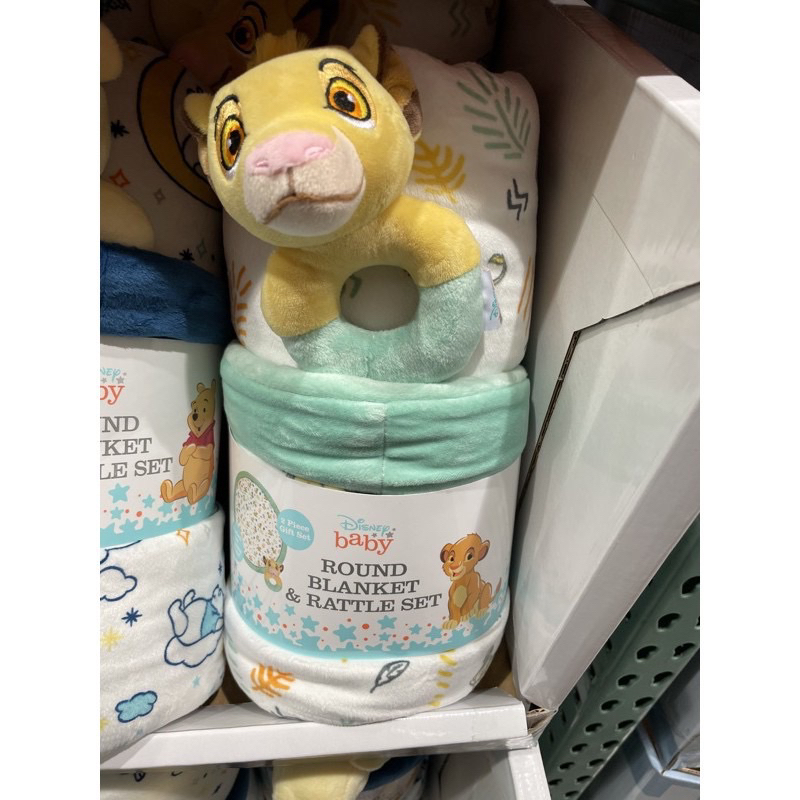 蝦幣10倍送-全新現貨好市多代購迪士尼 Disney 幼兒毯安撫手搖鈴兩件組毯子杯子安撫被嬰兒被