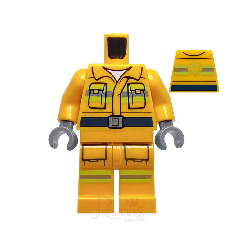 公主樂糕殿 LEGO 60215 城市CITY 消防人員 服裝 亮橙色 身體+腳 973pb3384c01 A157