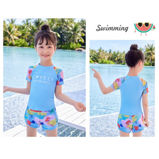 台灣現貨 女童分體泳衣 女童兩件式泳衣 兒童泳衣 中大童泳衣女童保守泳衣