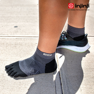 【injinji】RUN 吸排五趾短襪 (黑色) - NAA04 | COOLMAX快乾襪 吸濕排汗 五趾襪 運動短襪