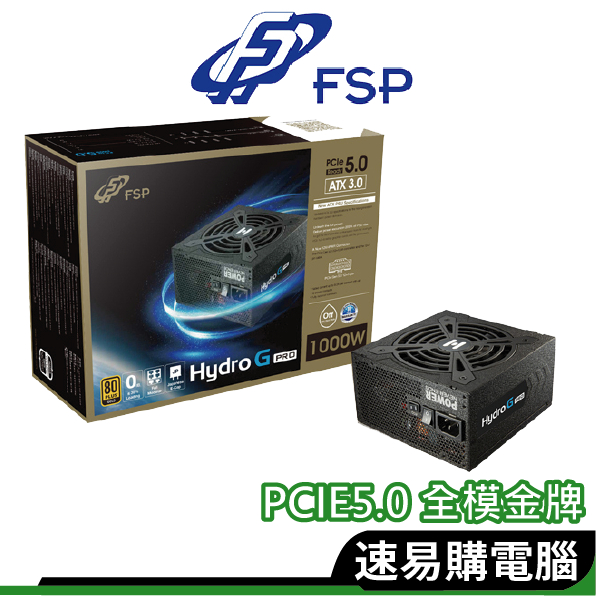 FSP全漢 HYDRO G PRO 電源供應器 850W 1000W PCIE5.0 全模組 全日系 金牌認證