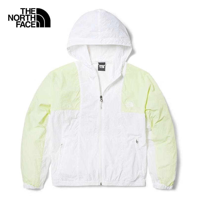 The North Face 北臉 女 連帽風衣外套 防風 防曬 可收納 撞色 白【運動世界】NF0A5JXIIUE