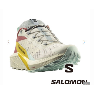 【SALOMON 法國】女SENSE RIDE 5野跑鞋『灰白/辣醬紅/黃』472124 越野鞋 運動鞋 多功能鞋 戶外