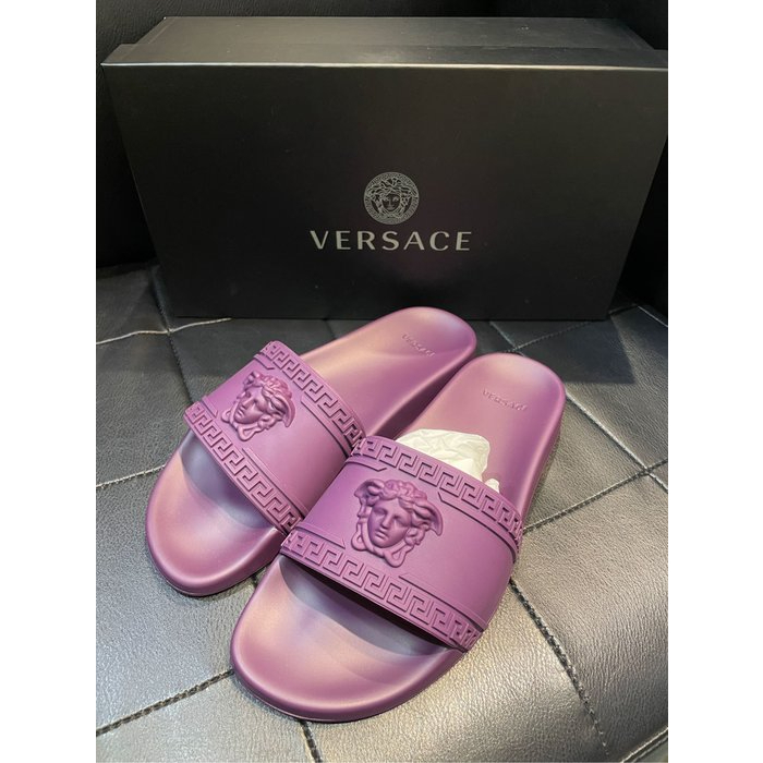 *漢森精品服飾* VERSACE 凡賽斯 logo 美杜莎 拖鞋 意大利製 現貨 UK 7 8 原價13000