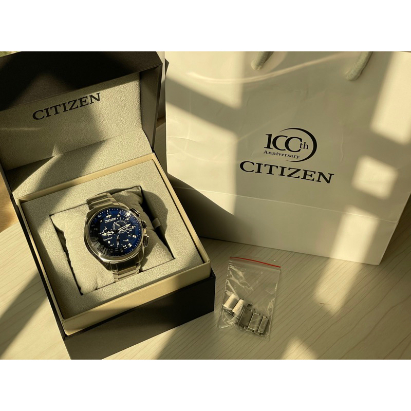 二手 CITIZEN 光動能 萬年曆 藍芽 腕錶 BZ1029-87L 48mm W770機芯 太陽能