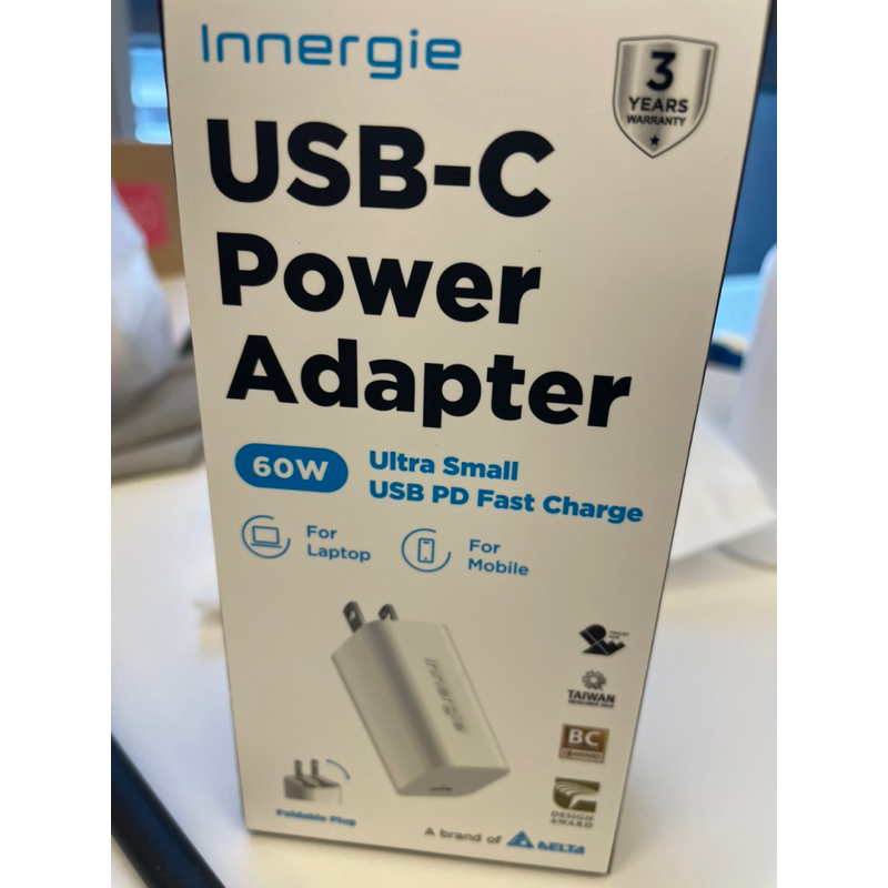 全新【Innergie】60C Pro (摺疊版) 60瓦 USB-C 萬用充電器